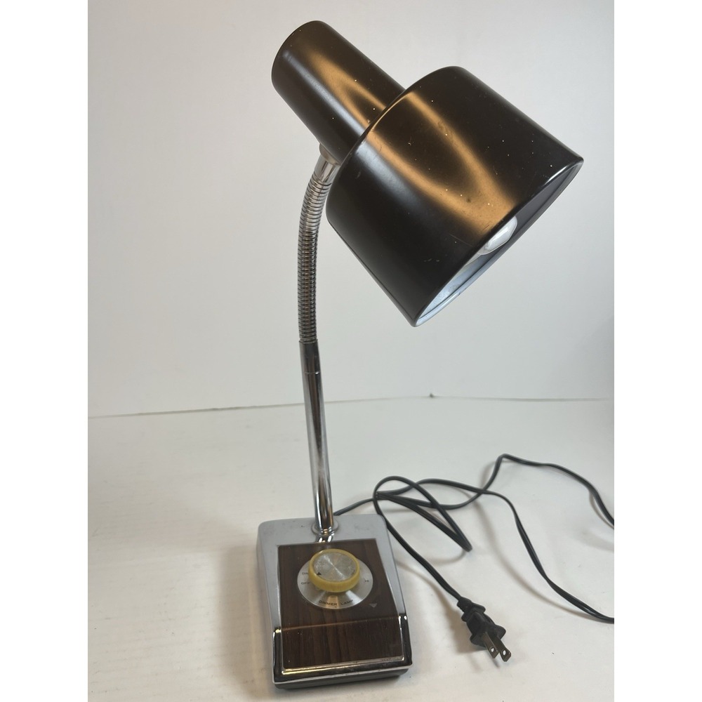 Vintage Mcm Cosmo Atomic Flexible Gooseneck Dimmer Dial Desk Table Lamp